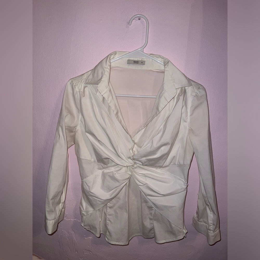 PRADA WHITE KNOT BLOUSE